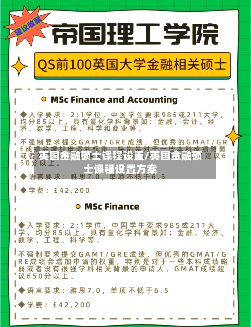 英国金融硕士课程设置/英国金融硕士课程设置方案