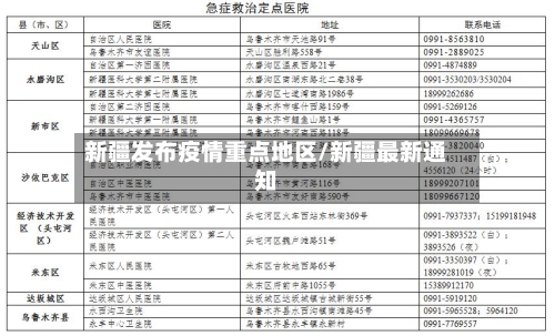 新疆发布疫情重点地区/新疆最新通知