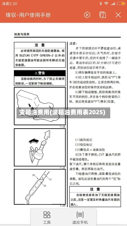 变箱油费用(波箱油费用表2025)-第2张图片
