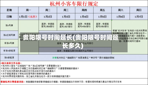 贵阳限号时间延长(贵阳限号时间延长多久)