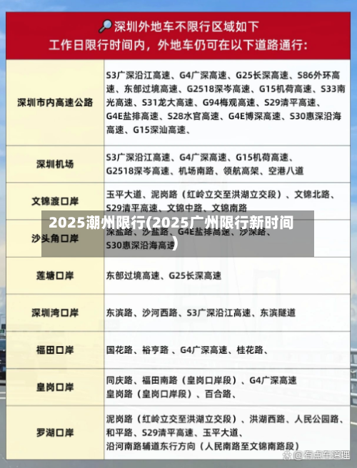 2025潮州限行(2025广州限行新时间)-第3张图片