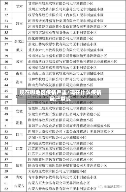 现在哪地区疫情严重/现在什么疫情最严重呢