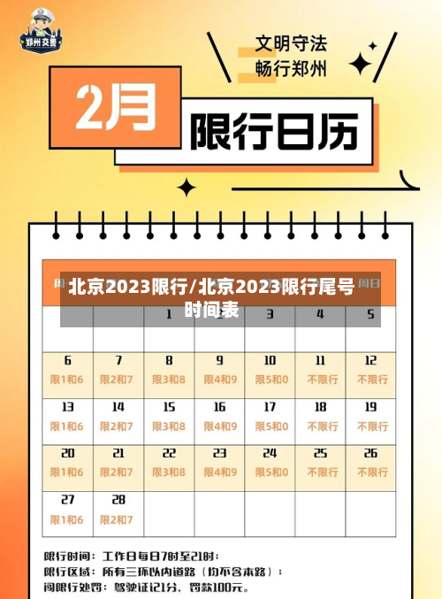 北京2023限行/北京2023限行尾号时间表