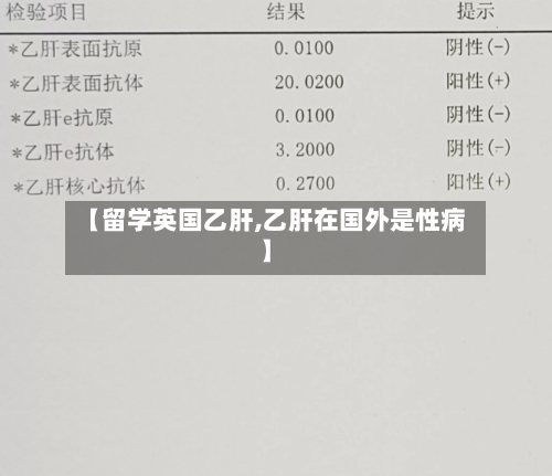 【留学英国乙肝,乙肝在国外是性病】-第3张图片