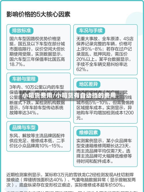 小箱货费用/小箱货有自动挡的费用