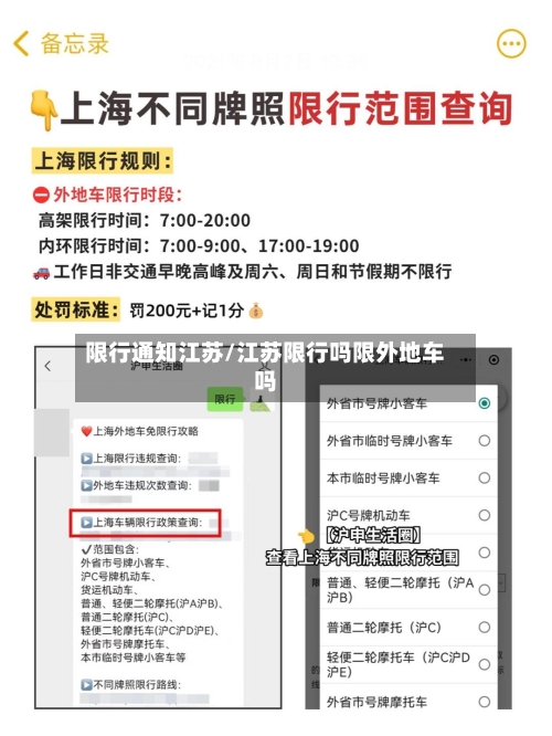 限行通知江苏/江苏限行吗限外地车吗