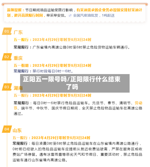 正阳五一限号吗/正阳限行什么结束了吗