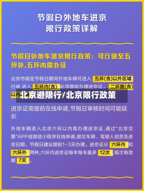 北京避限行/北京限行政策