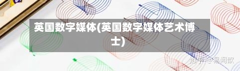 英国数字媒体(英国数字媒体艺术博士)