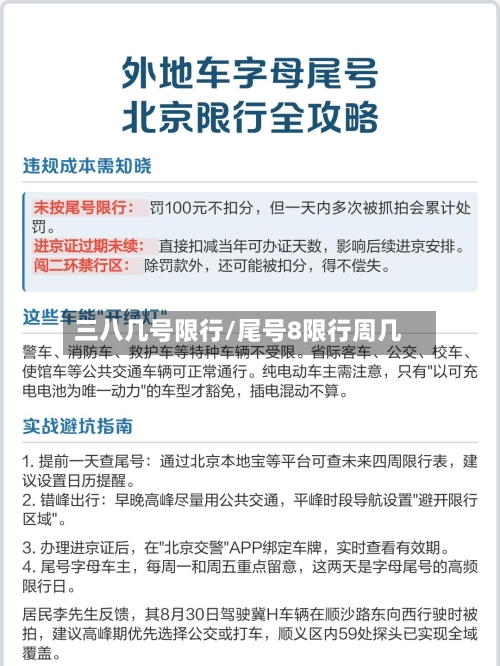 三八几号限行/尾号8限行周几-第2张图片