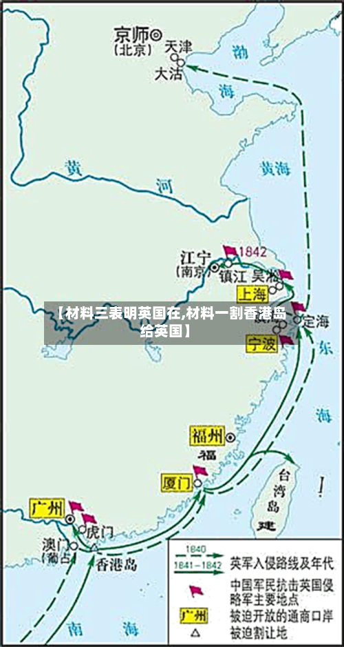 【材料三表明英国在,材料一割香港岛给英国】