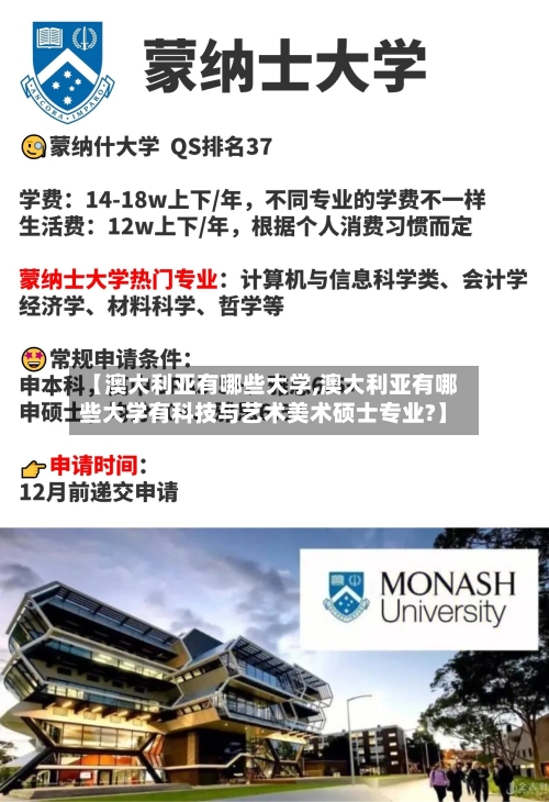 【澳大利亚有哪些大学,澳大利亚有哪些大学有科技与艺术美术硕士专业?】