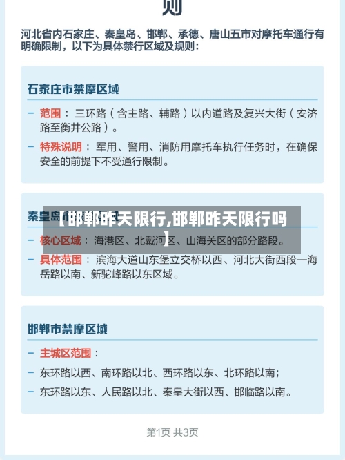 【邯郸昨天限行,邯郸昨天限行吗】