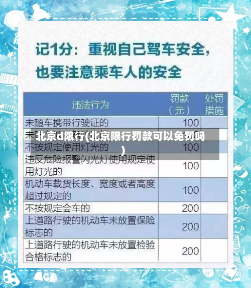 北京d限行(北京限行罚款可以免罚吗)-第3张图片