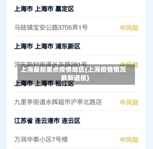 上海最新重点疫情地区(上海疫情情况最新通报)
