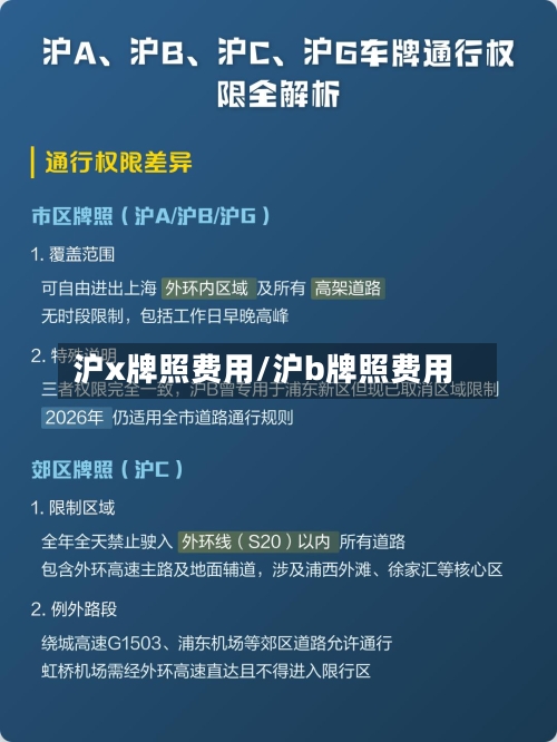 沪x牌照费用/沪b牌照费用