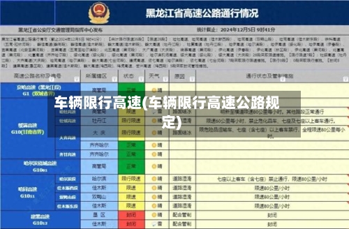 车辆限行高速(车辆限行高速公路规定)-第2张图片