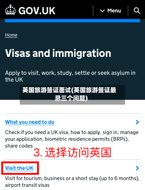 英国旅游签证面试(英国旅游签证最忌三个问题)