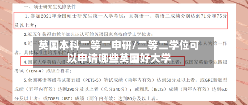 英国本科二等二申研/二等二学位可以申请哪些英国好大学
