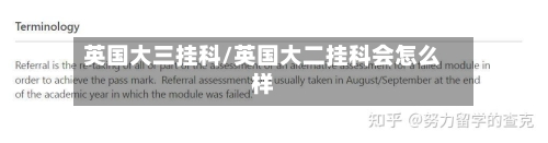 英国大三挂科/英国大二挂科会怎么样
