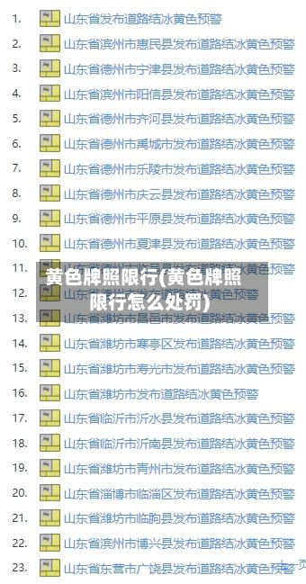 黄色牌照限行(黄色牌照限行怎么处罚)-第2张图片