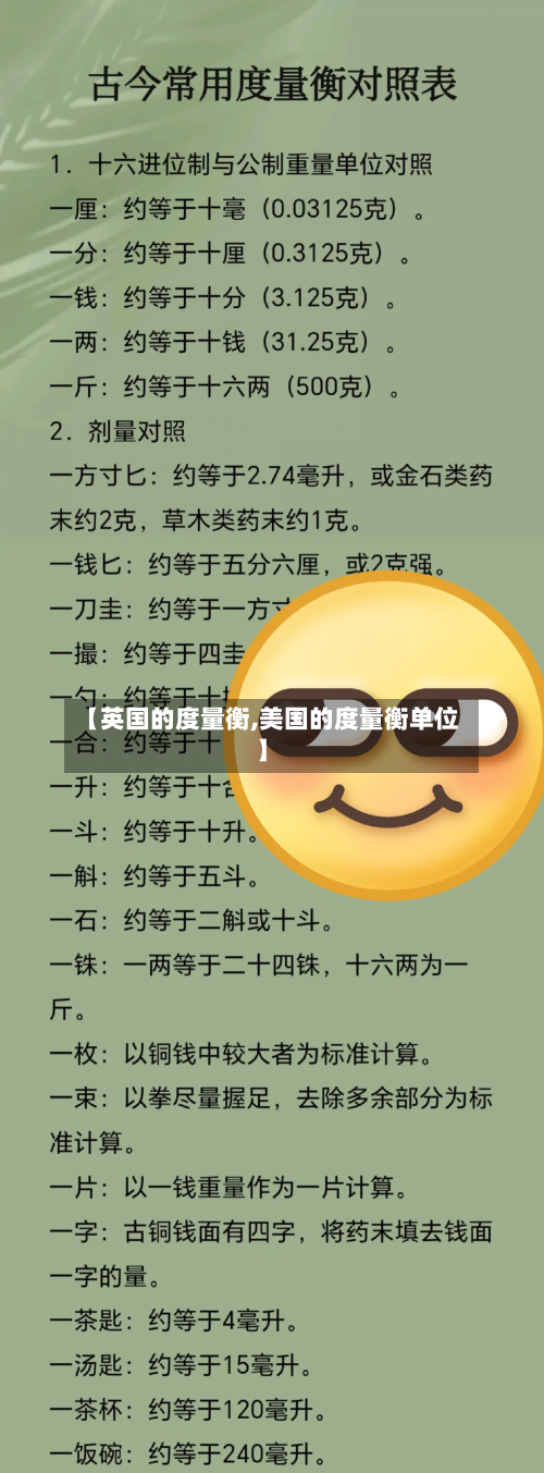 【英国的度量衡,美国的度量衡单位】-第3张图片