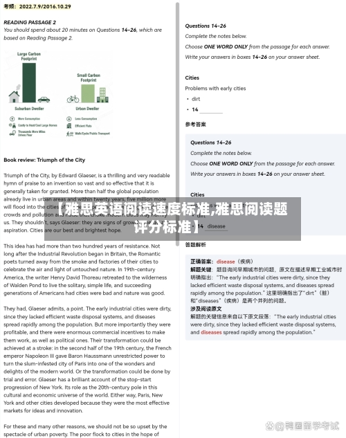 【雅思英语阅读速度标准,雅思阅读题评分标准】