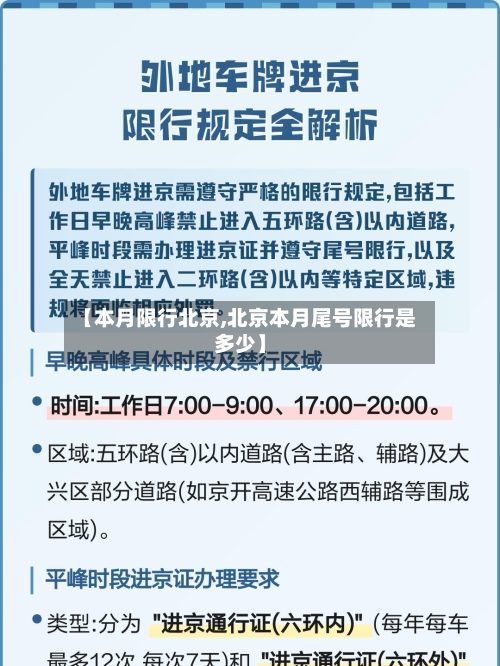 【本月限行北京,北京本月尾号限行是多少】