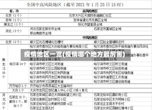 疫情地区一览(疫情哪个地方最厉害)