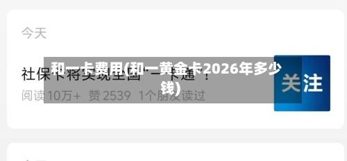 和一卡费用(和一黄金卡2026年多少钱)-第2张图片