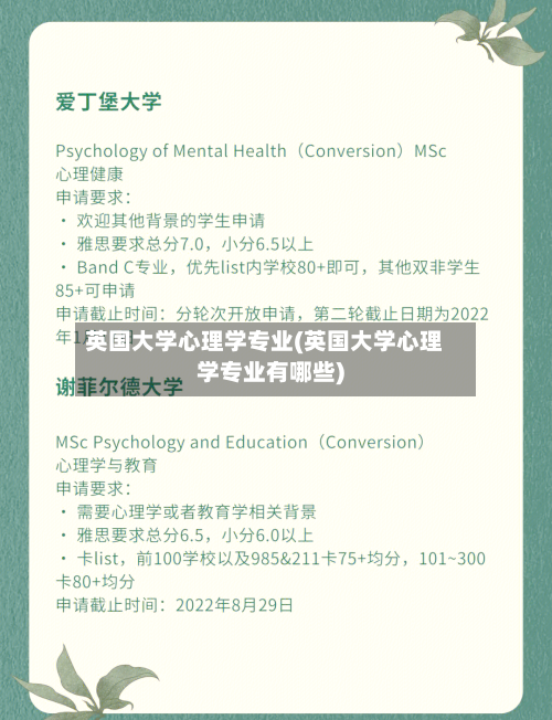 英国大学心理学专业(英国大学心理学专业有哪些)-第3张图片