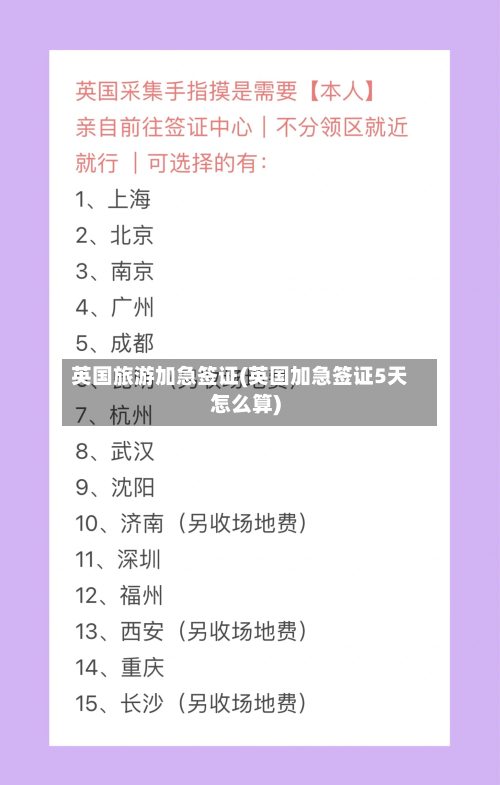 英国旅游加急签证(英国加急签证5天怎么算)