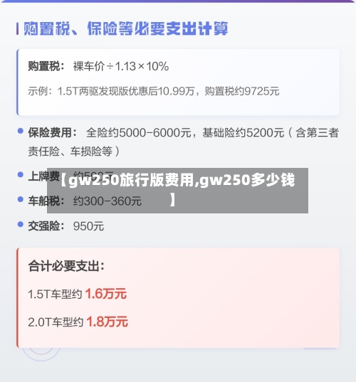 【gw250旅行版费用,gw250多少钱】-第2张图片