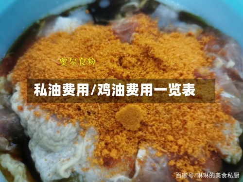 私油费用/鸡油费用一览表