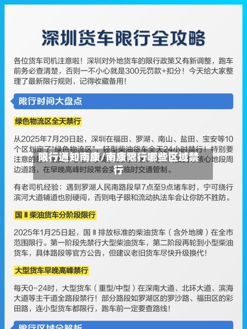 限行通知南康/南康限行哪些区域禁行