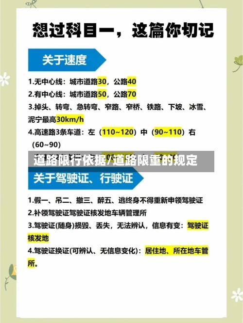 道路限行依据/道路限重的规定